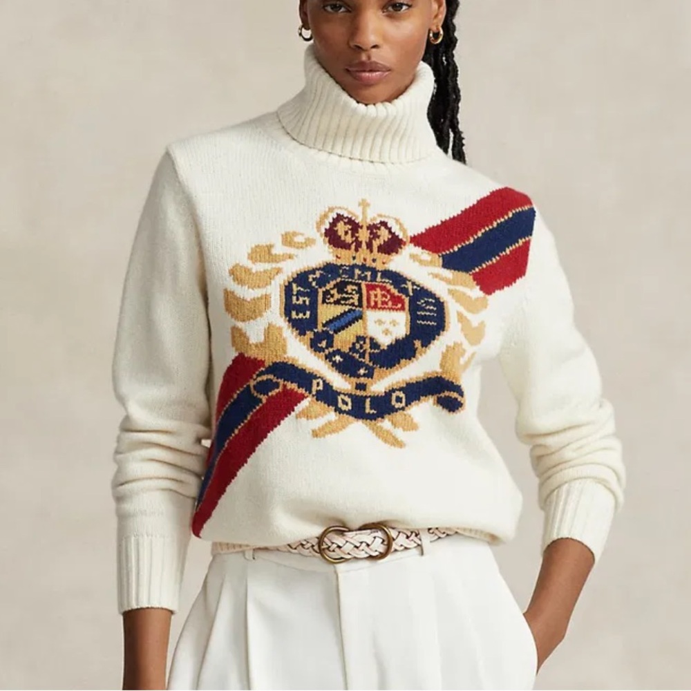 🔥❤️🔥Polo by Ralph Lauren Women’s Sweater Intarsia Crest Design